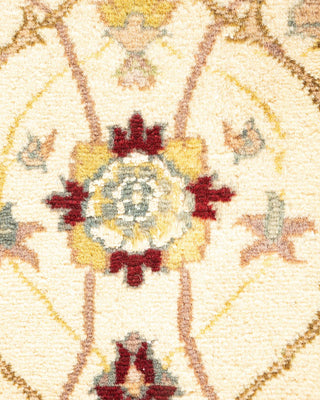 Traditional Mogul Ivory Wool Area Rug 6' 2" x 9' 3" - Solo Rugs