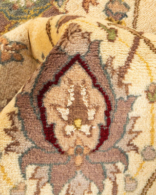 Traditional Mogul Ivory Wool Area Rug 6' 2" x 9' 3" - Solo Rugs