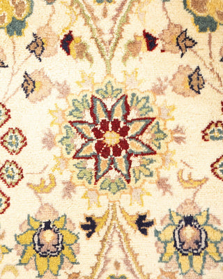 Traditional Mogul Ivory Wool Area Rug 6' 2" x 9' 6" - Solo Rugs