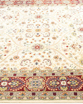 Traditional Mogul Ivory Wool Area Rug 6' 2" x 9' 6" - Solo Rugs
