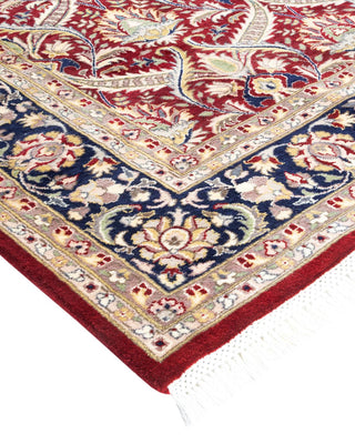 Traditional Mogul Red Wool Area Rug 6' 2" x 9' 7" - Solo Rugs