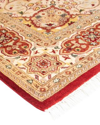 Traditional Mogul Red Wool Area Rug 6' 2" x 9' 4" - Solo Rugs