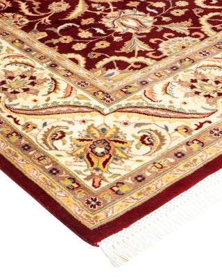Traditional Mogul Red Wool Area Rug 6' 3" x 9' 3" - Solo Rugs