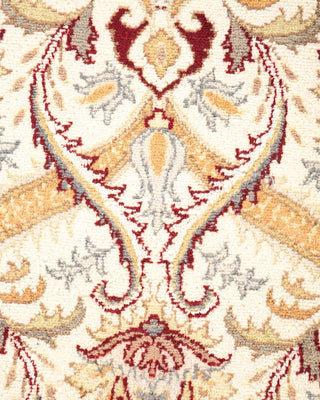 Traditional Mogul Ivory Wool Area Rug 6' 2" x 9' 1" - Solo Rugs