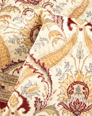 Traditional Mogul Ivory Wool Area Rug 6' 2" x 9' 1" - Solo Rugs