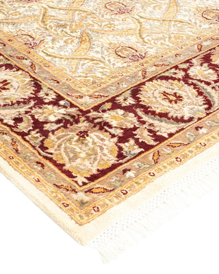 Traditional Mogul Ivory Wool Area Rug 5' 10" x 8' 5" - Solo Rugs