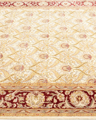 Traditional Mogul Ivory Wool Area Rug 5' 10" x 8' 5" - Solo Rugs
