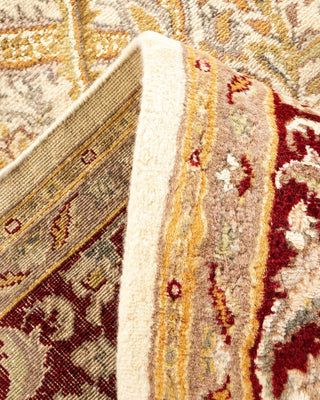 Traditional Mogul Ivory Wool Area Rug 5' 10" x 8' 5" - Solo Rugs