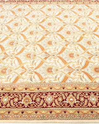 Traditional Mogul Ivory Wool Area Rug 6' 2" x 8' 10" - Solo Rugs