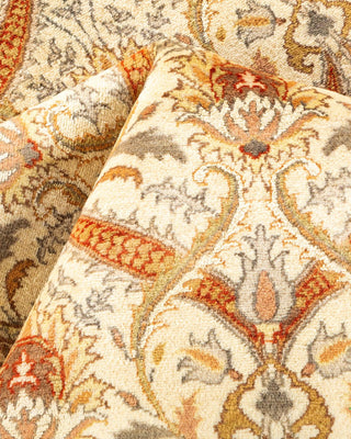 Traditional Mogul Ivory Wool Area Rug 6' 2" x 8' 10" - Solo Rugs