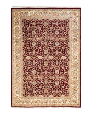 Traditional Mogul Red Wool Area Rug 5' 9" x 8' 3" - Solo Rugs