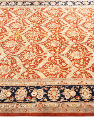 Traditional Mogul Orange Wool Area Rug 6' 1" x 9' 5" - Solo Rugs