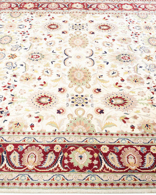 Traditional Mogul Ivory Wool Area Rug 6' 4" x 9' 2" - Solo Rugs