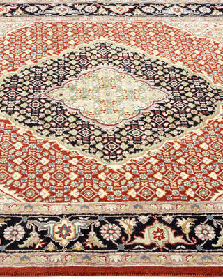 Traditional Mogul Orange Wool Area Rug 4' 0" x 6' 2" - Solo Rugs