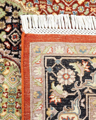 Traditional Mogul Orange Wool Area Rug 4' 0" x 6' 2" - Solo Rugs