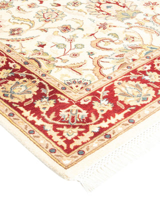 Traditional Mogul Ivory Wool Area Rug 4' 2" x 6' 5" - Solo Rugs