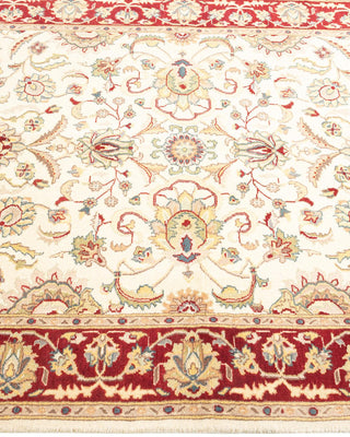 Traditional Mogul Ivory Wool Area Rug 4' 2" x 6' 5" - Solo Rugs