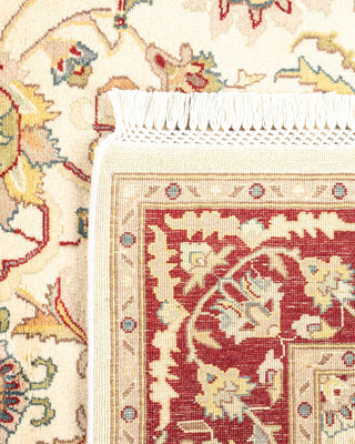 Traditional Mogul Ivory Wool Area Rug 4' 2" x 6' 5" - Solo Rugs
