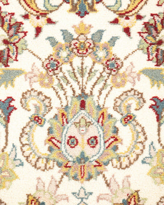 Traditional Mogul Ivory Wool Area Rug 4' 1" x 6' 7" - Solo Rugs