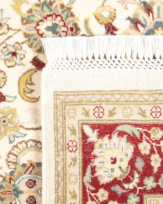 Traditional Mogul Ivory Wool Area Rug 4' 1" x 6' 7" - Solo Rugs