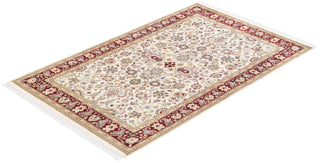 Traditional Mogul Ivory Wool Area Rug 4' 1" x 6' 7" - Solo Rugs
