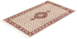 Traditional Mogul Ivory Wool Area Rug 3' 2" x 5' 2" - Solo Rugs