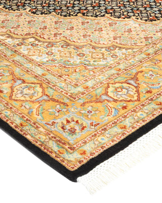 Traditional Mogul Black Wool Area Rug 4' 7" x 7' 4" - Solo Rugs