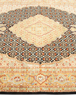 Traditional Mogul Black Wool Area Rug 4' 7" x 7' 4" - Solo Rugs