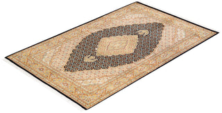 Traditional Mogul Black Wool Area Rug 4' 7" x 7' 4" - Solo Rugs