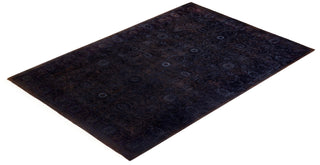 Contemporary Fine Vibrance Gray Wool Area Rug 4' 7" x 6' 7" - Solo Rugs