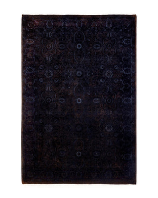Contemporary Fine Vibrance Gray Wool Area Rug 4' 7" x 6' 7" - Solo Rugs
