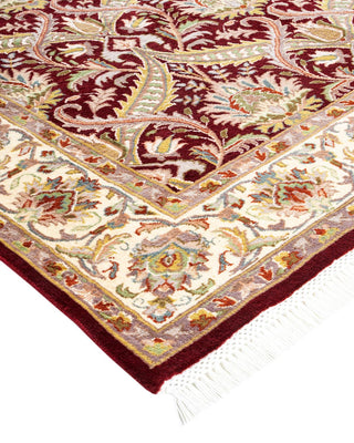 Traditional Mogul Red Wool Area Rug 4' 7" x 7' 7" - Solo Rugs