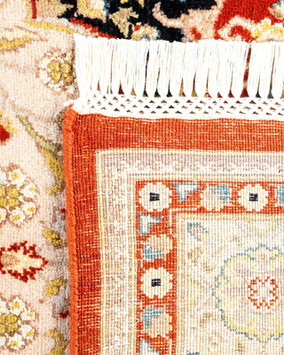 Traditional Mogul Orange Wool Area Rug 4' 7" x 7' 7" - Solo Rugs