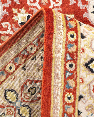 Traditional Mogul Orange Wool Area Rug 4' 7" x 7' 7" - Solo Rugs