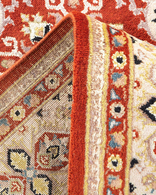 Traditional Mogul Orange Wool Area Rug 4' 7" x 7' 7" - Solo Rugs