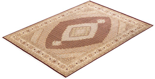 Traditional Mogul Red Wool Area Rug 8' 2" x 11' 2" - Solo Rugs