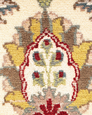 Traditional Mogul Ivory Wool Area Rug 6' 2" x 9' 5" - Solo Rugs