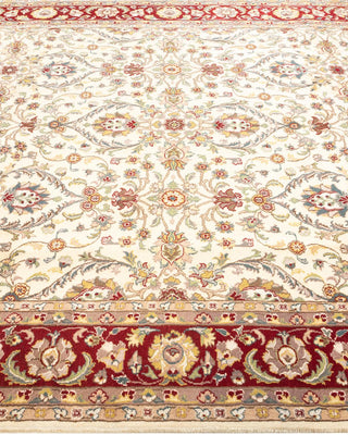 Traditional Mogul Ivory Wool Area Rug 6' 2" x 9' 5" - Solo Rugs