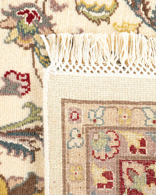 Traditional Mogul Ivory Wool Area Rug 6' 2" x 9' 5" - Solo Rugs