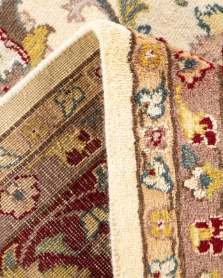 Traditional Mogul Ivory Wool Area Rug 6' 2" x 9' 5" - Solo Rugs