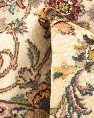 Traditional Mogul Ivory Wool Area Rug 6' 2" x 9' 5" - Solo Rugs