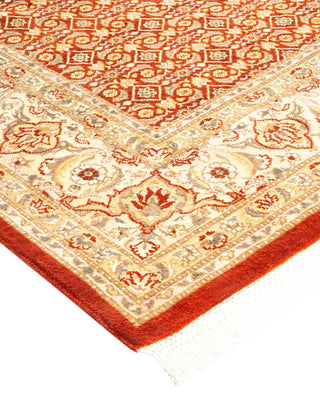 Traditional Mogul Orange Wool Area Rug 5' 8" x 8' 5" - Solo Rugs