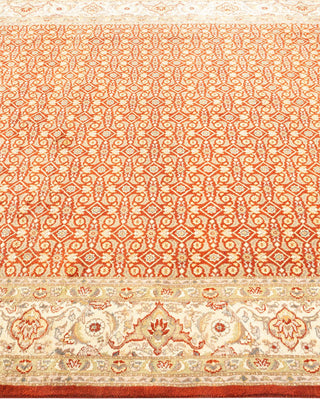 Traditional Mogul Orange Wool Area Rug 5' 8" x 8' 5" - Solo Rugs
