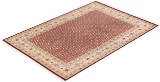 Traditional Mogul Red Wool Area Rug 5' 9" x 8' 4" - Solo Rugs