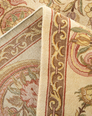 Traditional Mogul Ivory Wool Area Rug 8' 3" x 11' 7" - Solo Rugs