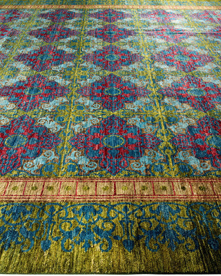 Suzani, One-of-a-Kind Handmade Area Rug - Green, 22' 6" x 12' 2" - Solo Rugs