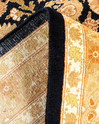 Traditional Mogul Black Wool Area Rug 8' 3" x 10' 5" - Solo Rugs