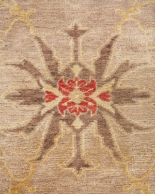 Contemporary Eclectic Ivory Wool Area Rug 9' 2" x 11' 10" - Solo Rugs