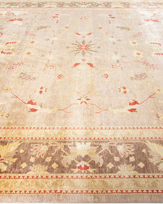 Contemporary Eclectic Ivory Wool Area Rug 9' 2" x 11' 10" - Solo Rugs