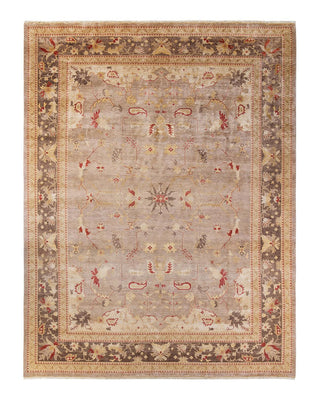 Contemporary Eclectic Ivory Wool Area Rug 9' 2" x 11' 10" - Solo Rugs